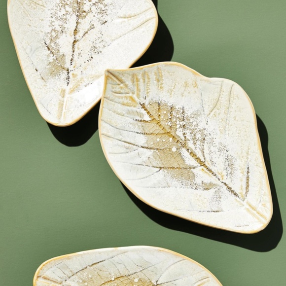 Oak Leaf Side Plate from Anthropologie (White); Stoneware - Picture 2 of 6